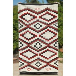 Vintage Navajo Native American Indian Red Mesa Rug - Ganado Tall Heavy 45" x 77"